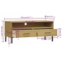 Mueble de TV con patas de metal OSLO madera maciza pino marrón de vidaXL, Muebles TV - Ref: Foro24-351024, Precio: 68,78 €, D...