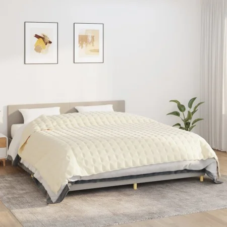 Manta con peso tela color crema claro 235x290 cm 11 kg de vidaXL, Mantas - Ref: Foro24-350822, Precio: 84,16 €, Descuento: %