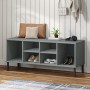 Zapatero con patas metal OSLO madera maciza gris 106x35x45 cm de vidaXL, Zapateros y organizadores de calzado - Ref: Foro24-3...
