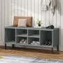 Zapatero con patas metal OSLO madera maciza gris 106x35x45 cm de vidaXL, Zapateros y organizadores de calzado - Ref: Foro24-3...