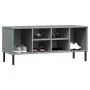Zapatero con patas metal OSLO madera maciza gris 106x35x45 cm de vidaXL, Zapateros y organizadores de calzado - Ref: Foro24-3...