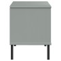 Zapatero con patas metal OSLO madera maciza gris 106x35x45 cm de vidaXL, Zapateros y organizadores de calzado - Ref: Foro24-3...