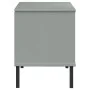 Zapatero con patas metal OSLO madera maciza gris 106x35x45 cm de vidaXL, Zapateros y organizadores de calzado - Ref: Foro24-3...