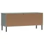 Zapatero con patas metal OSLO madera maciza gris 106x35x45 cm de vidaXL, Zapateros y organizadores de calzado - Ref: Foro24-3...