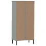 Librería con 2 cajones OSLO madera maciza gris 60x35x128,5 cm de vidaXL, Librerías y estanterías - Ref: Foro24-351010, Precio...