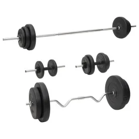 Juego de barras y mancuernas con discos 90 kg de vidaXL, Peso libre - Ref: Foro24-3145030, Precio: 246,92 €, Descuento: %