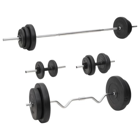 Juego de barras y mancuernas con discos 90 kg de vidaXL, Peso libre - Ref: Foro24-3145030, Precio: 304,27 €, Descuento: %