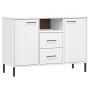Aparador con patas metal OSLO madera maciza blanco 113x40x77 cm de vidaXL, Aparadores - Ref: Foro24-351020, Precio: 111,66 €,...