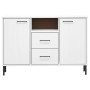 Aparador con patas metal OSLO madera maciza blanco 113x40x77 cm de vidaXL, Aparadores - Ref: Foro24-351020, Precio: 111,66 €,...