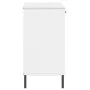 Sideboard with metal legs OSLO solid wood white 113x40x77 cm by vidaXL, Sideboards - Ref: Foro24-351020, Price: 110,65 €, Dis...