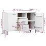 Sideboard with metal legs OSLO solid wood white 113x40x77 cm by vidaXL, Sideboards - Ref: Foro24-351020, Price: 110,65 €, Dis...