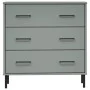 OSLO sideboard with 3 drawers solid gray wood 77x40x79.5 cm by vidaXL, Drawers - Ref: Foro24-350980, Price: 150,21 €, Discoun...