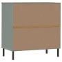 OSLO sideboard with 3 drawers solid gray wood 77x40x79.5 cm by vidaXL, Drawers - Ref: Foro24-350980, Price: 150,21 €, Discoun...