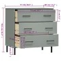 OSLO sideboard with 3 drawers solid gray wood 77x40x79.5 cm by vidaXL, Drawers - Ref: Foro24-350980, Price: 150,21 €, Discoun...