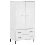 Armario patas de metal OSLO madera maciza blanco 90x55x172,5 cm de vidaXL, Armarios roperos - Ref: Foro24-350990, Precio: 307...