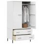 Armario patas de metal OSLO madera maciza blanco 90x55x172,5 cm de vidaXL, Armarios roperos - Ref: Foro24-350990, Precio: 307...