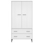 Armario patas de metal OSLO madera maciza blanco 90x55x172,5 cm de vidaXL, Armarios roperos - Ref: Foro24-350990, Precio: 312...