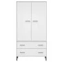 Armario patas de metal OSLO madera maciza blanco 90x55x172,5 cm de vidaXL, Armarios roperos - Ref: Foro24-350990, Precio: 307...