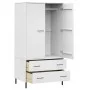 Armario patas de metal OSLO madera maciza blanco 90x55x172,5 cm de vidaXL, Armarios roperos - Ref: Foro24-350990, Precio: 307...