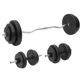 Juego de barras y mancuernas con discos 60 kg de vidaXL, Peso libre - Ref: Foro24-3145025, Precio: 189,81 €, Descuento: %