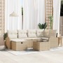 Conjunto de sofá de jardín con cojín 7 pcs Beige Poliratán en Sofás de exterior | Comprar online en Foru.es
