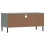 Mueble de TV con patas de metal OSLO madera maciza pino gris de vidaXL, Muebles TV - Ref: Foro24-351025, Precio: 71,95 €, Des...
