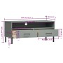 Mueble de TV con patas de metal OSLO madera maciza pino gris de vidaXL, Muebles TV - Ref: Foro24-351025, Precio: 71,95 €, Des...