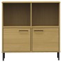 Librería patas de metal OSLO madera maciza marrón 90x35x90,5 cm de vidaXL, Librerías y estanterías - Ref: Foro24-351015, Prec...