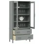 Librería patas de metal OSLO madera maciza gris 85x35x172,5cm de vidaXL, Librerías y estanterías - Ref: Foro24-350992, Precio...