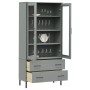 Librería patas de metal OSLO madera maciza gris 85x35x172,5cm de vidaXL, Librerías y estanterías - Ref: Foro24-350992, Precio...