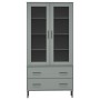 Librería patas de metal OSLO madera maciza gris 85x35x172,5cm de vidaXL, Librerías y estanterías - Ref: Foro24-350992, Precio...