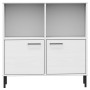 Librería patas de metal OSLO madera maciza blanco 90x35x90,5 cm de vidaXL, Librerías y estanterías - Ref: Foro24-351017, Prec...
