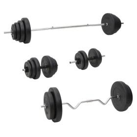 Juego de barras y mancuernas con discos 120 kg de vidaXL, Peso libre - Ref: Foro24-3145032, Precio: 405,17 €, Descuento: %