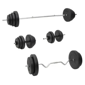 Juego de barras y mancuernas con discos 120 kg de vidaXL, Peso libre - Ref: Foro24-3145032, Precio: 360,48 €, Descuento: %