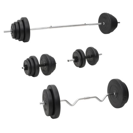 Juego de barras y mancuernas con discos 120 kg de vidaXL, Peso libre - Ref: Foro24-3145032, Precio: 405,17 €, Descuento: %