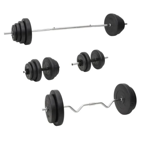 Juego de barras y mancuernas con discos 120 kg de vidaXL, Peso libre - Ref: Foro24-3145032, Precio: 360,48 €, Descuento: %