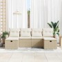Conjunto de sofá de jardín 6 pcs Beige ratán sintético en Sofás de exterior | Comprar online en Foru.es