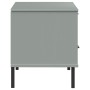 Mueble de TV con patas de metal OSLO madera maciza pino gris de vidaXL, Muebles TV - Ref: Foro24-351022, Precio: 67,77 €, Des...