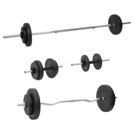 Juego de barras y mancuernas con discos 60 kg de vidaXL, Peso libre - Ref: Foro24-3145027, Precio: 227,83 €, Descuento: %