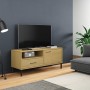 Mueble de TV con patas de metal OSLO madera maciza pino marrón de vidaXL, Muebles TV - Ref: Foro24-351021, Precio: 64,46 €, D...