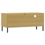 Mueble de TV con patas de metal OSLO madera maciza pino marrón de vidaXL, Muebles TV - Ref: Foro24-351021, Precio: 64,46 €, D...