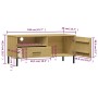 Mueble de TV con patas de metal OSLO madera maciza pino marrón de vidaXL, Muebles TV - Ref: Foro24-351021, Precio: 64,46 €, D...