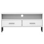 Mueble de TV con patas de metal OSLO madera maciza pino blanco de vidaXL, Muebles TV - Ref: Foro24-351026, Precio: 72,27 €, D...