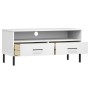 Mueble de TV con patas de metal OSLO madera maciza pino blanco de vidaXL, Muebles TV - Ref: Foro24-351026, Precio: 72,27 €, D...