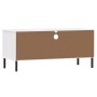Mueble de TV con patas de metal OSLO madera maciza pino blanco de vidaXL, Muebles TV - Ref: Foro24-351026, Precio: 72,27 €, D...