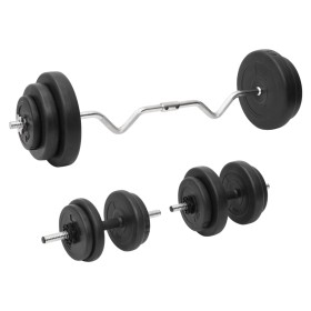 Juego de barras y mancuernas con discos 60 kg de vidaXL, Peso libre - Ref: Foro24-3145026, Precio: 196,70 €, Descuento: %