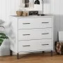 OSLO solid wood sideboard with 3 drawers in white, 77x40x79.5 cm by vidaXL, Drawers - Ref: Foro24-350981, Price: 153,05 €, Di...