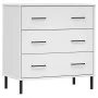 OSLO Massivholz Sideboard mit 3 Schubladen weiß 77x40x79,5 cm von vidaXL, Schubladen - Ref: Foro24-350981, Preis: 153,05 €, R...