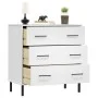 Aparador con 3 cajones OSLO madera maciza blanco 77x40x79,5 cm de vidaXL, Cajoneras - Ref: Foro24-350981, Precio: 153,05 €, D...