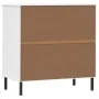 Aparador con 3 cajones OSLO madera maciza blanco 77x40x79,5 cm de vidaXL, Cajoneras - Ref: Foro24-350981, Precio: 153,05 €, D...